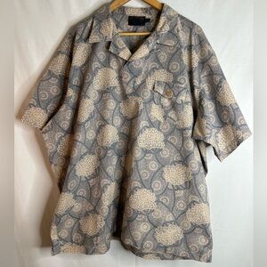 RRL Ralph Lauren Floral Botanical Patterned Short Sleeve Pullover Shirt Sz XXL